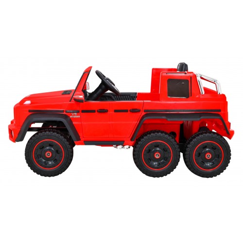 Autobaterie Mercedes G63 AMG červená + dálkové ovládání + 6 kol EVA + pomalý start + MP3 LED