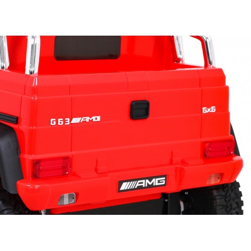 Autobaterie Mercedes G63 AMG červená + dálkové ovládání + 6 kol EVA + pomalý start + MP3 LED