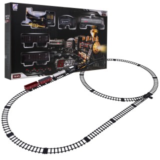 Linka s kouřovou funkcí pro děti 5+ dlouhá dráha + retro lokomotiva + 4 vozy