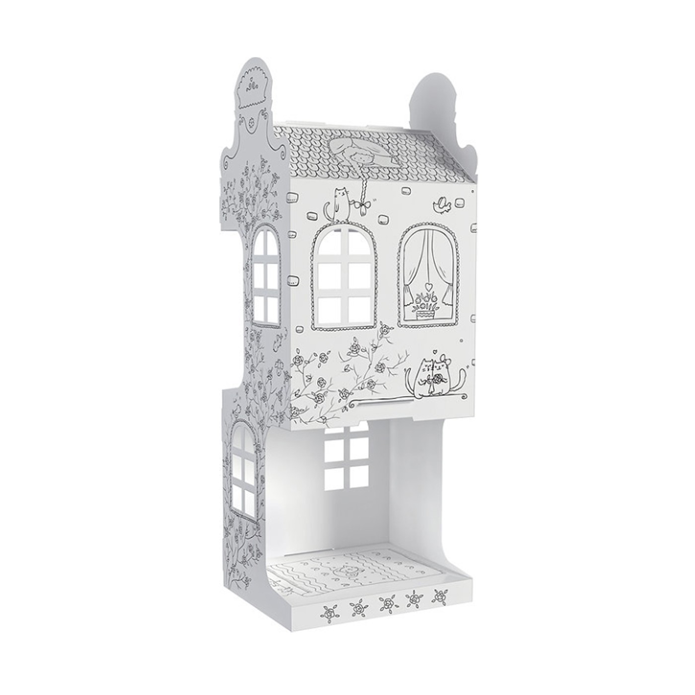 Domeček "Růžová ulice 9" 3D prostorová omalovánka 
