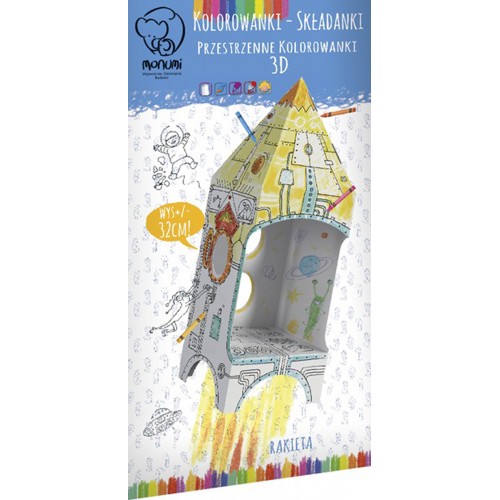 3D prostorová omalovánka „Raketa“ pro děti