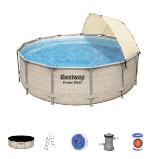 BESTWAY 396x107cm 13ft Power Steel Rack bazén s baldachýnem