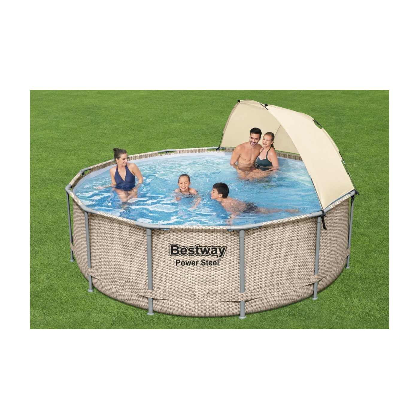 BESTWAY 396x107cm 13ft Power Steel Rack bazén s baldachýnem