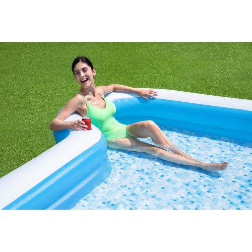 Sluneční nafukovací bazén pro rodinu 305x274x46cm BESTWAY + 2 místa na nápoje