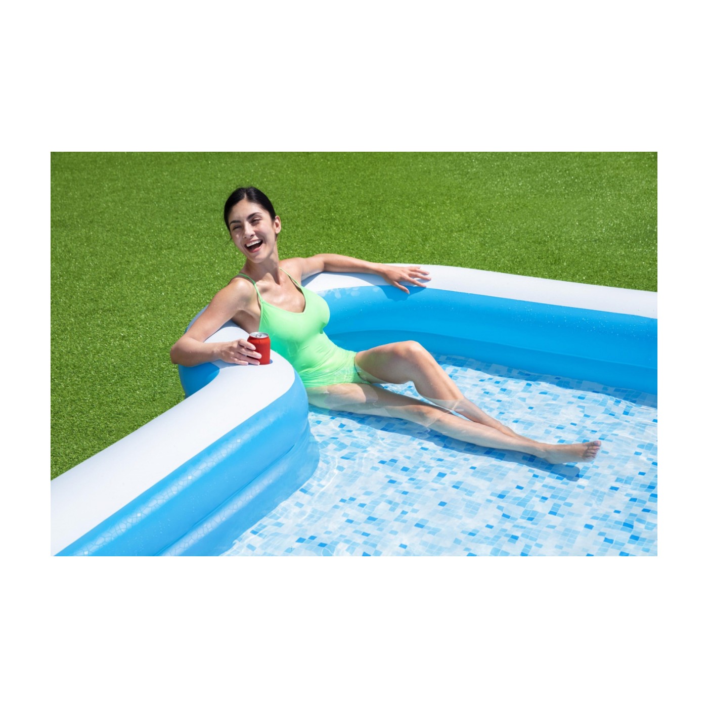 Sluneční nafukovací bazén pro rodinu 305x274x46cm BESTWAY + 2 místa na nápoje