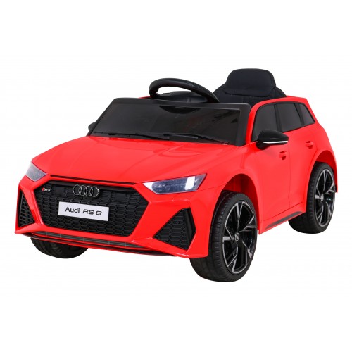 Audi RS 6 Elektrické Dětské Auto Červené + dálkové ovládání + Kola EVA + pomalý start + Audio LED
