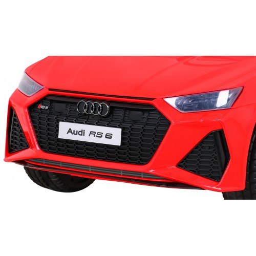 Audi RS 6 Elektrické Dětské Auto Červené + dálkové ovládání + Kola EVA + pomalý start + Audio LED