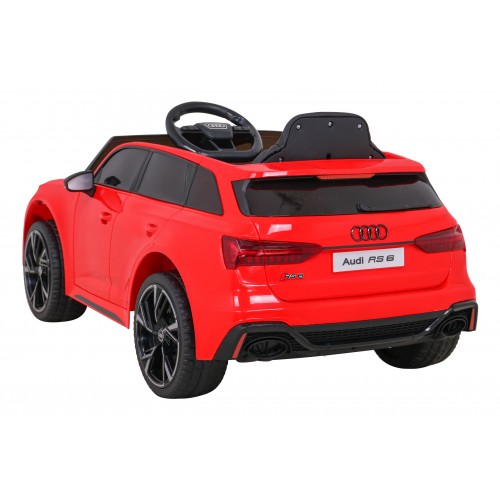 Audi RS 6 Elektrické Dětské Auto Červené + dálkové ovládání + Kola EVA + pomalý start + Audio LED