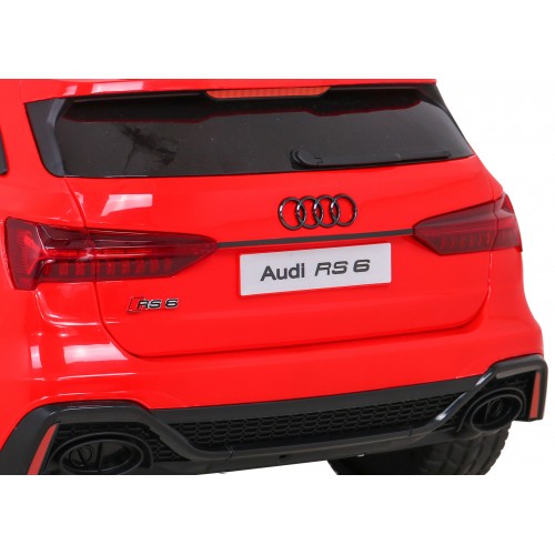 Audi RS 6 Elektrické Dětské Auto Červené + dálkové ovládání + Kola EVA + pomalý start + Audio LED
