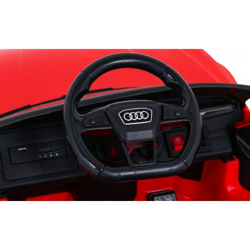 Audi RS 6 Elektrické Dětské Auto Červené + dálkové ovládání + Kola EVA + pomalý start + Audio LED