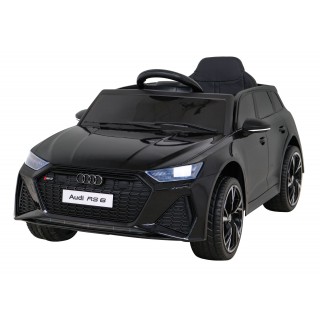 Audi RS 6 Dětské elektrické auto černé + dálkové ovládání + Kola EVA + pomalý start + Audio LED