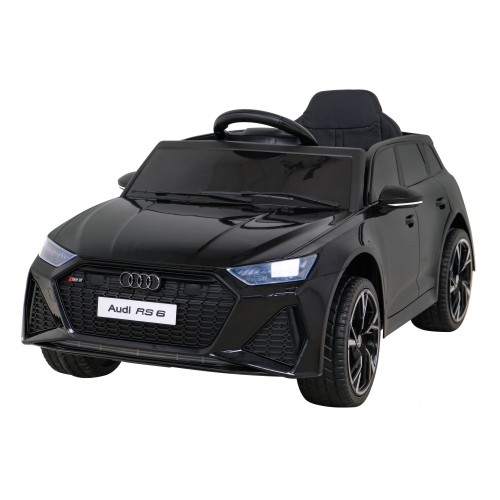Audi RS 6 Dětské elektrické auto černé + dálkové ovládání + Kola EVA + pomalý start + Audio LED