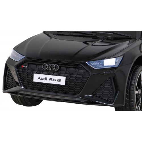 Audi RS 6 Dětské elektrické auto černé + dálkové ovládání + Kola EVA + pomalý start + Audio LED