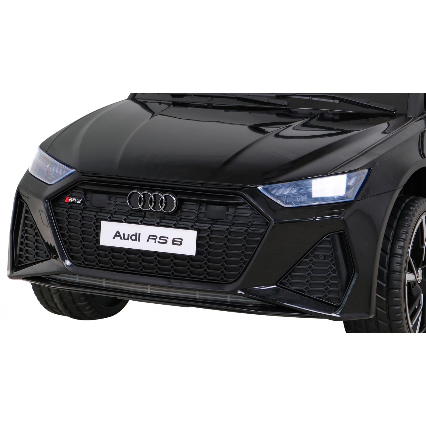 Audi RS 6 Dětské elektrické auto černé + dálkové ovládání + Kola EVA + pomalý start + Audio LED
