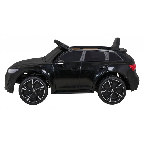 Audi RS 6 Dětské elektrické auto černé + dálkové ovládání + Kola EVA + pomalý start + Audio LED