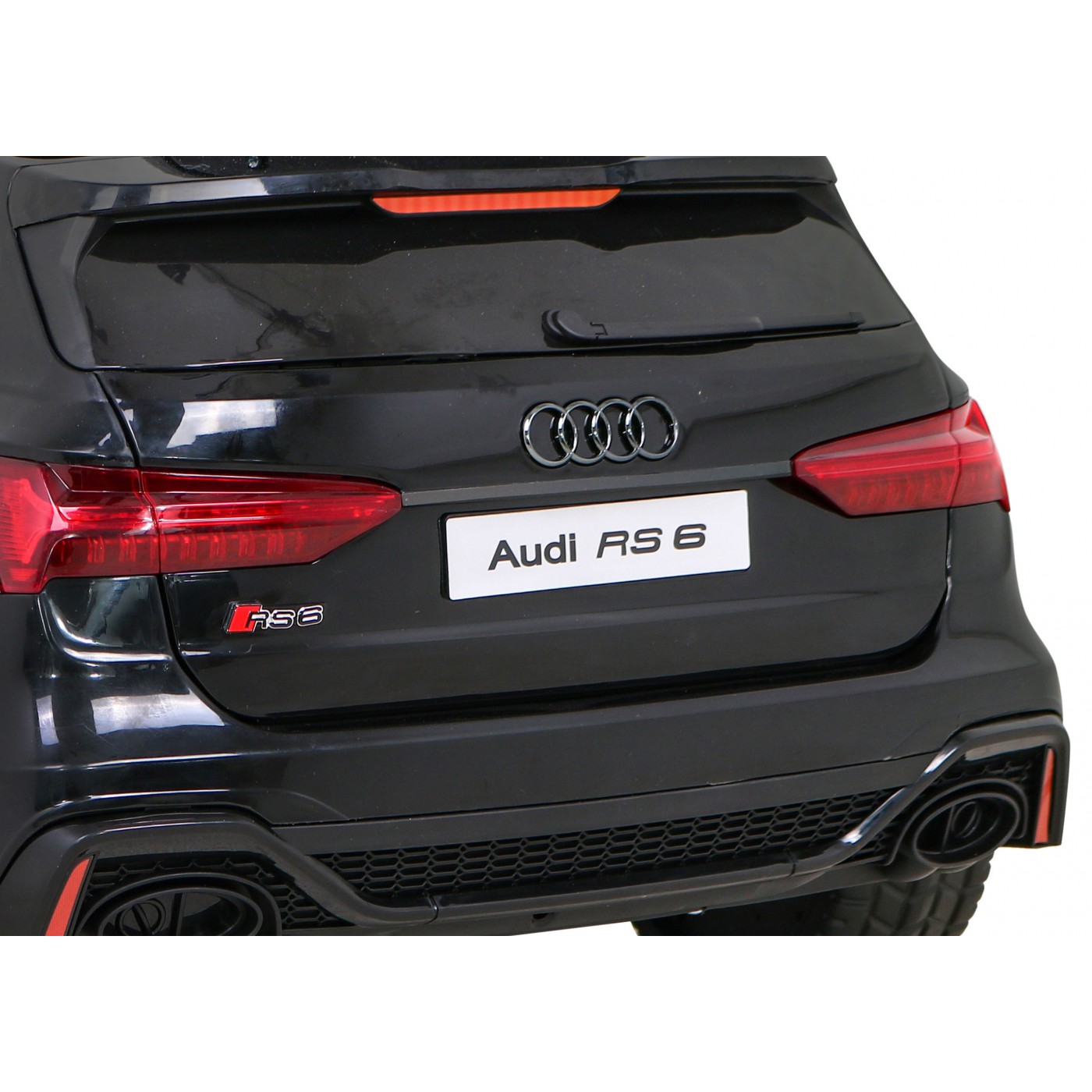 Audi RS 6 Dětské elektrické auto černé + dálkové ovládání + Kola EVA + pomalý start + Audio LED