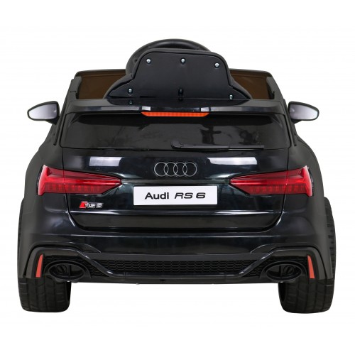 Audi RS 6 Dětské elektrické auto černé + dálkové ovládání + Kola EVA + pomalý start + Audio LED