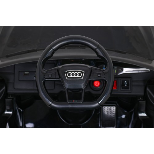 Audi RS 6 Dětské elektrické auto černé + dálkové ovládání + Kola EVA + pomalý start + Audio LED