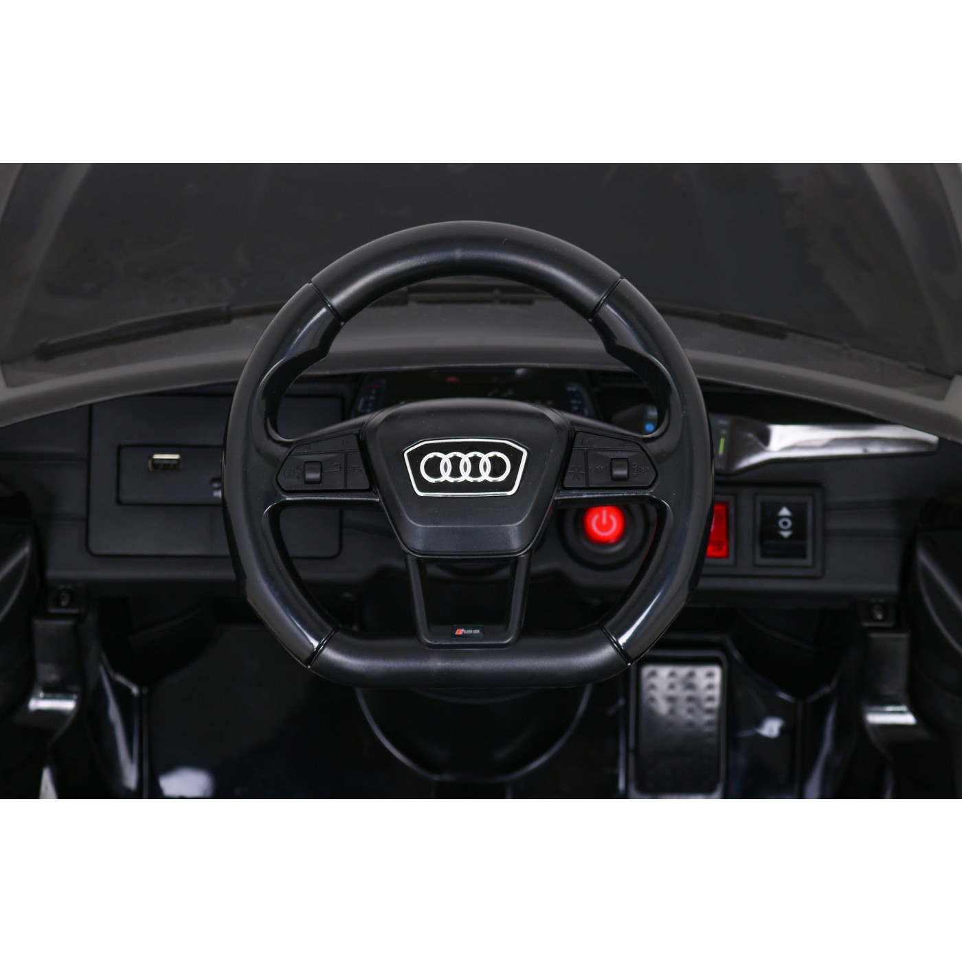 Audi RS 6 Dětské elektrické auto černé + dálkové ovládání + Kola EVA + pomalý start + Audio LED