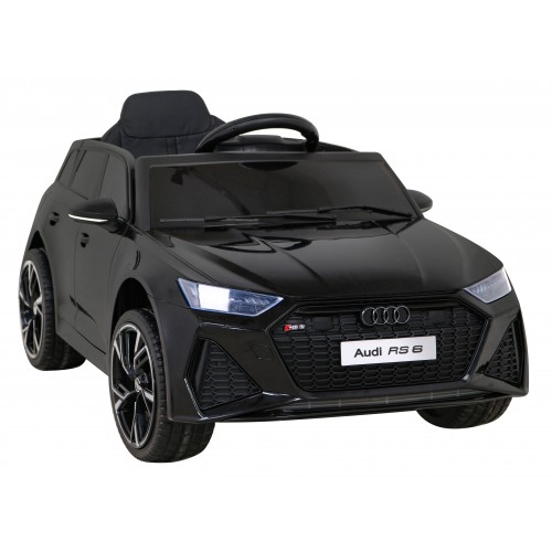 Audi RS 6 Dětské elektrické auto černé + dálkové ovládání + Kola EVA + pomalý start + Audio LED