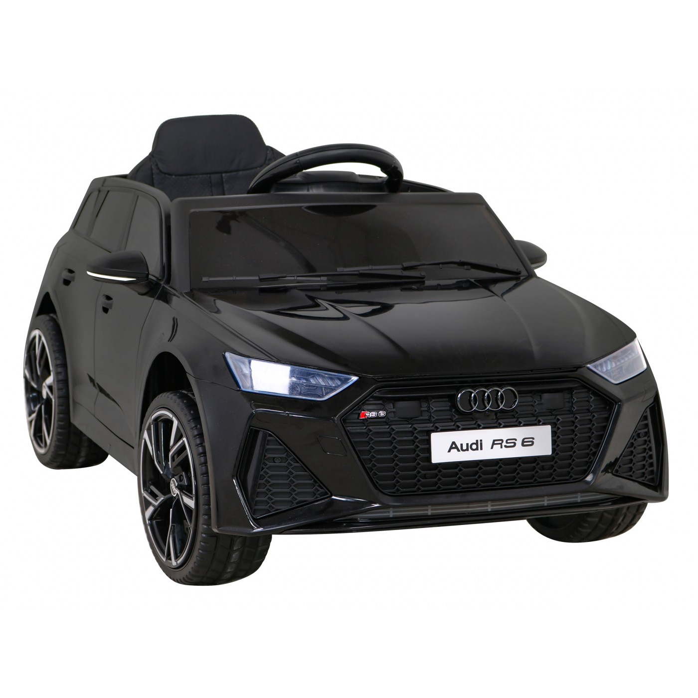 Audi RS 6 Dětské elektrické auto černé + dálkové ovládání + Kola EVA + pomalý start + Audio LED