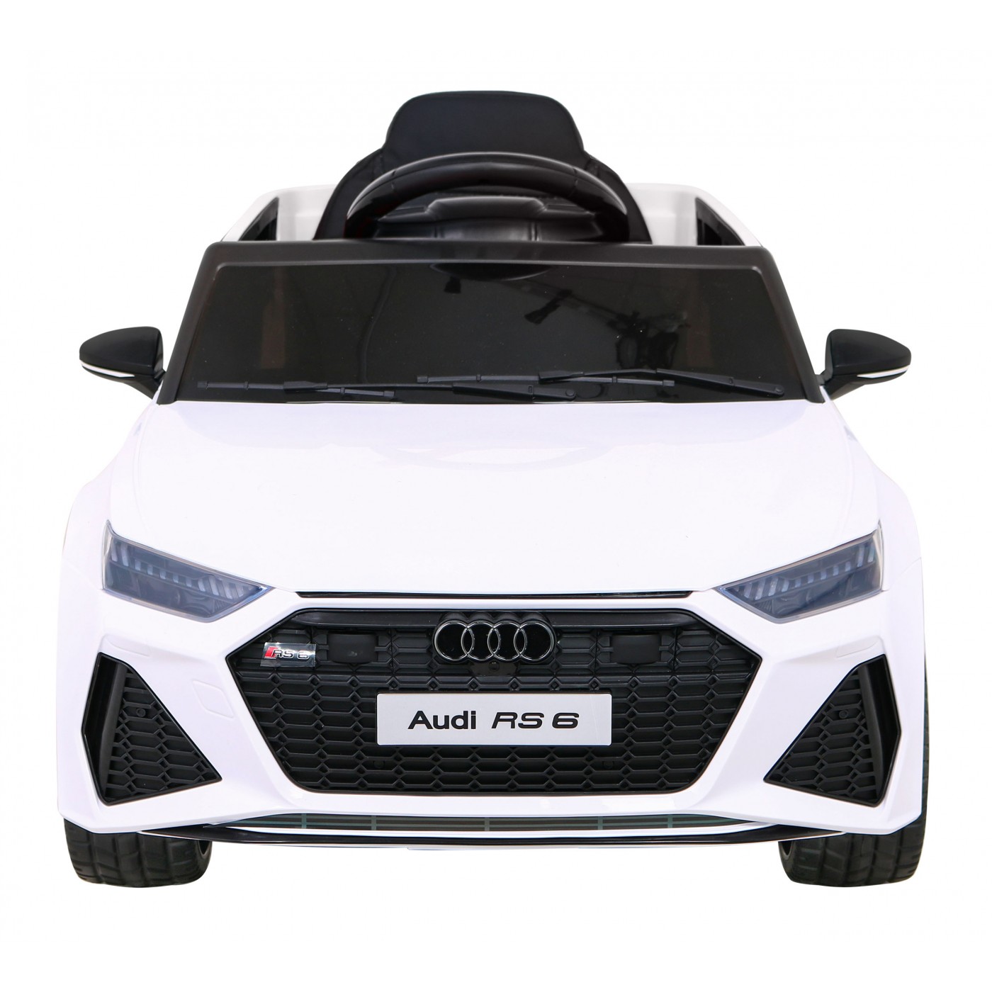 Audi RS 6 Dětské elektrické auto bílé + dálkové ovládání + Kola EVA + pomalý start + Audio LED