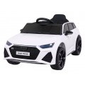 Audi RS 6 Dětské elektrické auto bílé + dálkové ovládání + Kola EVA + pomalý start + Audio LED