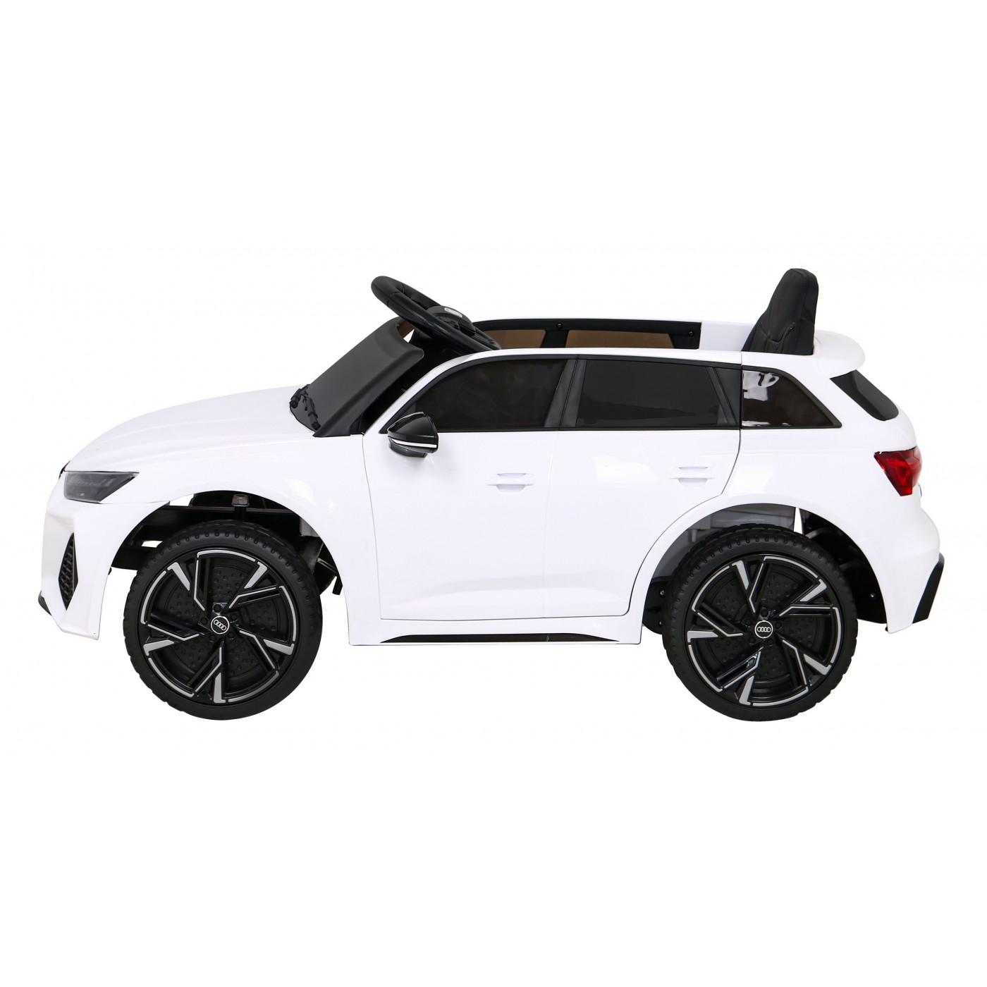 Audi RS 6 Dětské elektrické auto bílé + dálkové ovládání + Kola EVA + pomalý start + Audio LED