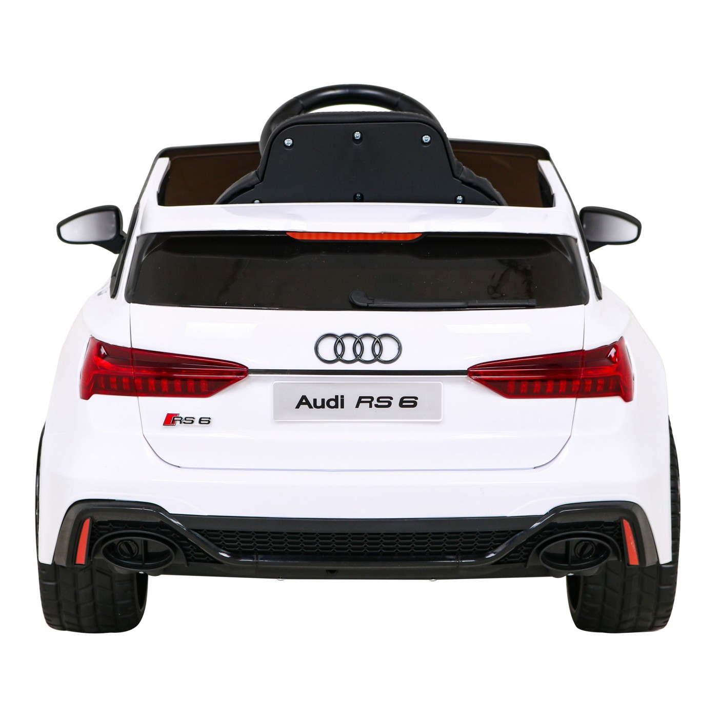 Audi RS 6 Dětské elektrické auto bílé + dálkové ovládání + Kola EVA + pomalý start + Audio LED