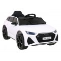 Audi RS 6 Dětské elektrické auto bílé + dálkové ovládání + Kola EVA + pomalý start + Audio LED