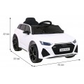 Audi RS 6 Dětské elektrické auto bílé + dálkové ovládání + Kola EVA + pomalý start + Audio LED