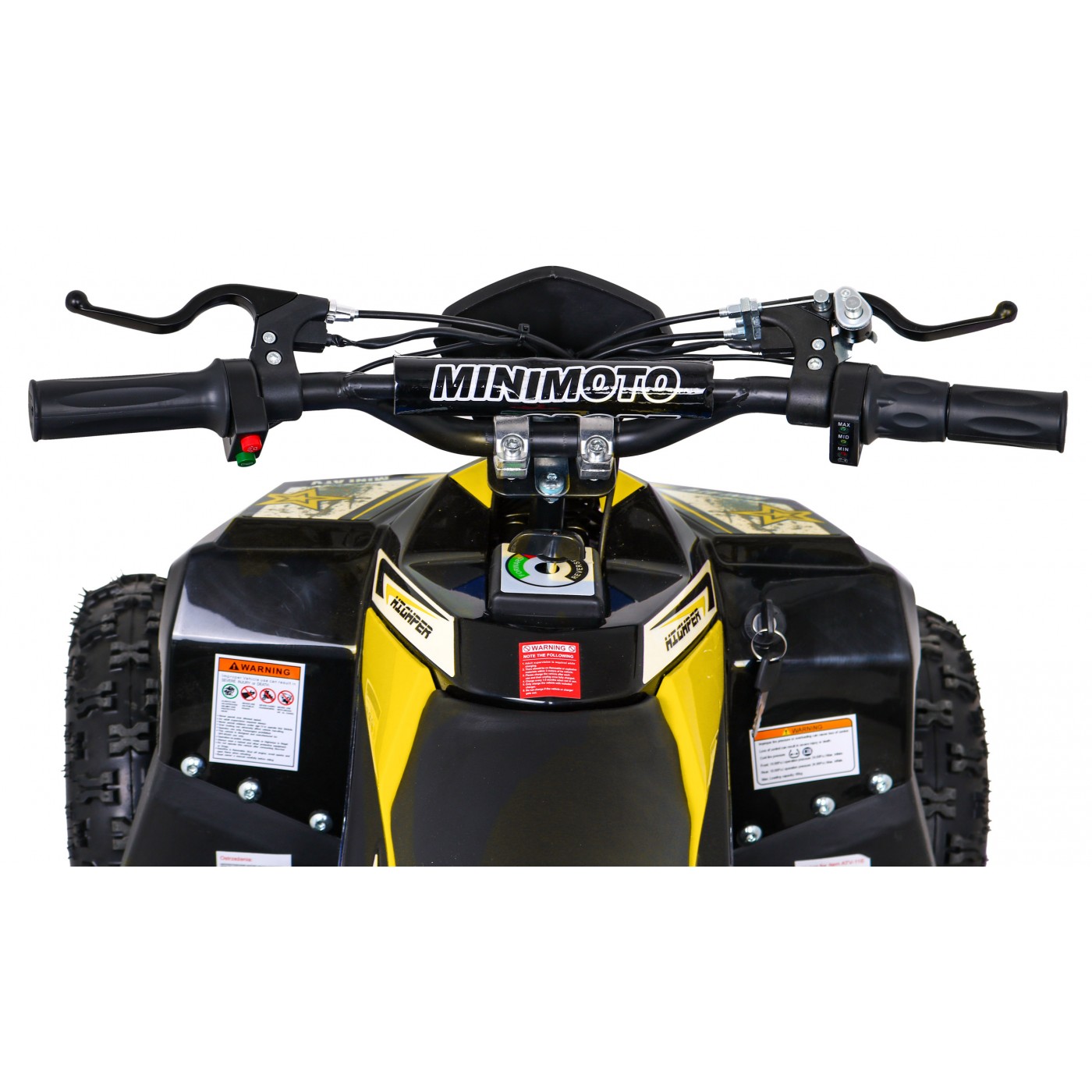 Quad E-STAR na baterii žlutá 35 km/h + střídavý motor 1000 W + nafouknutá kola + nastavení sedadla