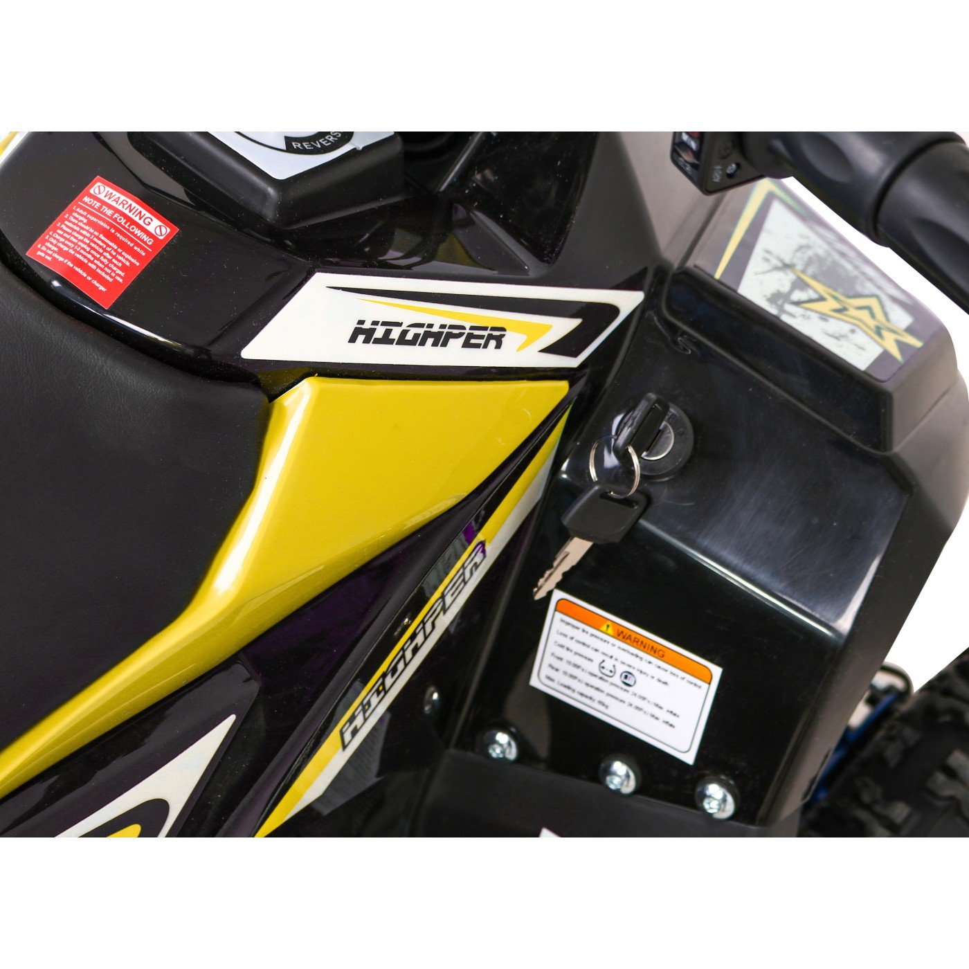 Quad E-STAR na baterii žlutá 35 km/h + střídavý motor 1000 W + nafouknutá kola + nastavení sedadla