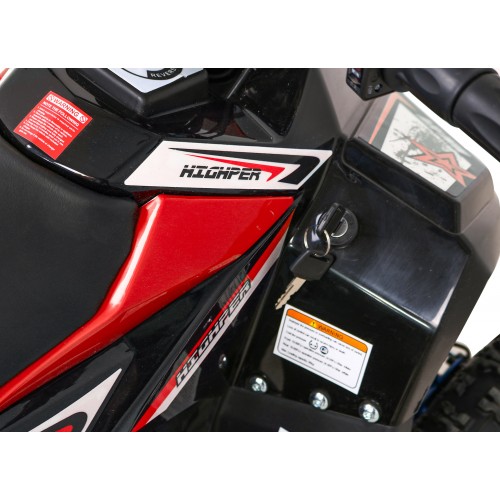 Quad E-STAR na baterii červená 35km/h + střídavý motor 1000W + nafouknutá kola + nastavení sedadla