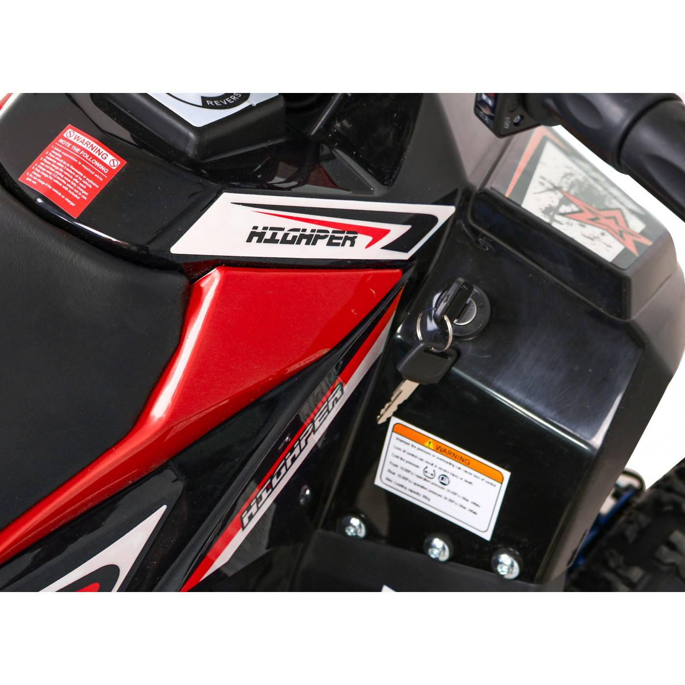Quad E-STAR na baterii červená 35km/h + střídavý motor 1000W + nafouknutá kola + nastavení sedadla