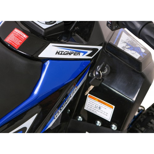 Quad E-STAR na baterii modrá 35km/h + střídavý motor 1000W + nafouknutá kola + nastavení sedadla