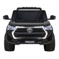Dětská baterie Toyota Hilux černá + 4x4 + dálkové ovládání + 2 nosiče zavazadel + MP3 rádio + LED