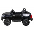 Dětská baterie Toyota Hilux černá + 4x4 + dálkové ovládání + 2 nosiče zavazadel + MP3 rádio + LED