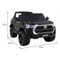 Dětská baterie Toyota Hilux černá + 4x4 + dálkové ovládání + 2 nosiče zavazadel + MP3 rádio + LED
