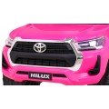 Dětská baterie Toyota Hilux napájená růžovou barvou + pohon 4x4 + dálkové ovládání + 2 nosiče zavazadel + MP3 rádio + LED