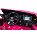 Dětská baterie Toyota Hilux napájená růžovou barvou + pohon 4x4 + dálkové ovládání + 2 nosiče zavazadel + MP3 rádio + LED
