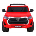 Toyota Hilux Dětská baterie Powečervená červená + 4x4 Drive + dálkové ovládání + 2 zavazadlové regály + MP3 rádio + LED