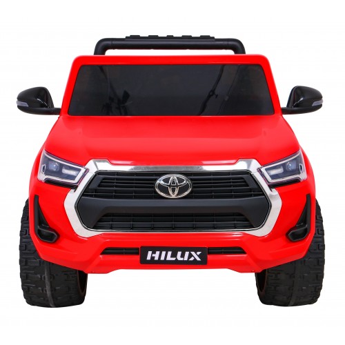 Toyota Hilux Dětská baterie Powečervená červená + 4x4 Drive + dálkové ovládání + 2 zavazadlové regály + MP3 rádio + LED