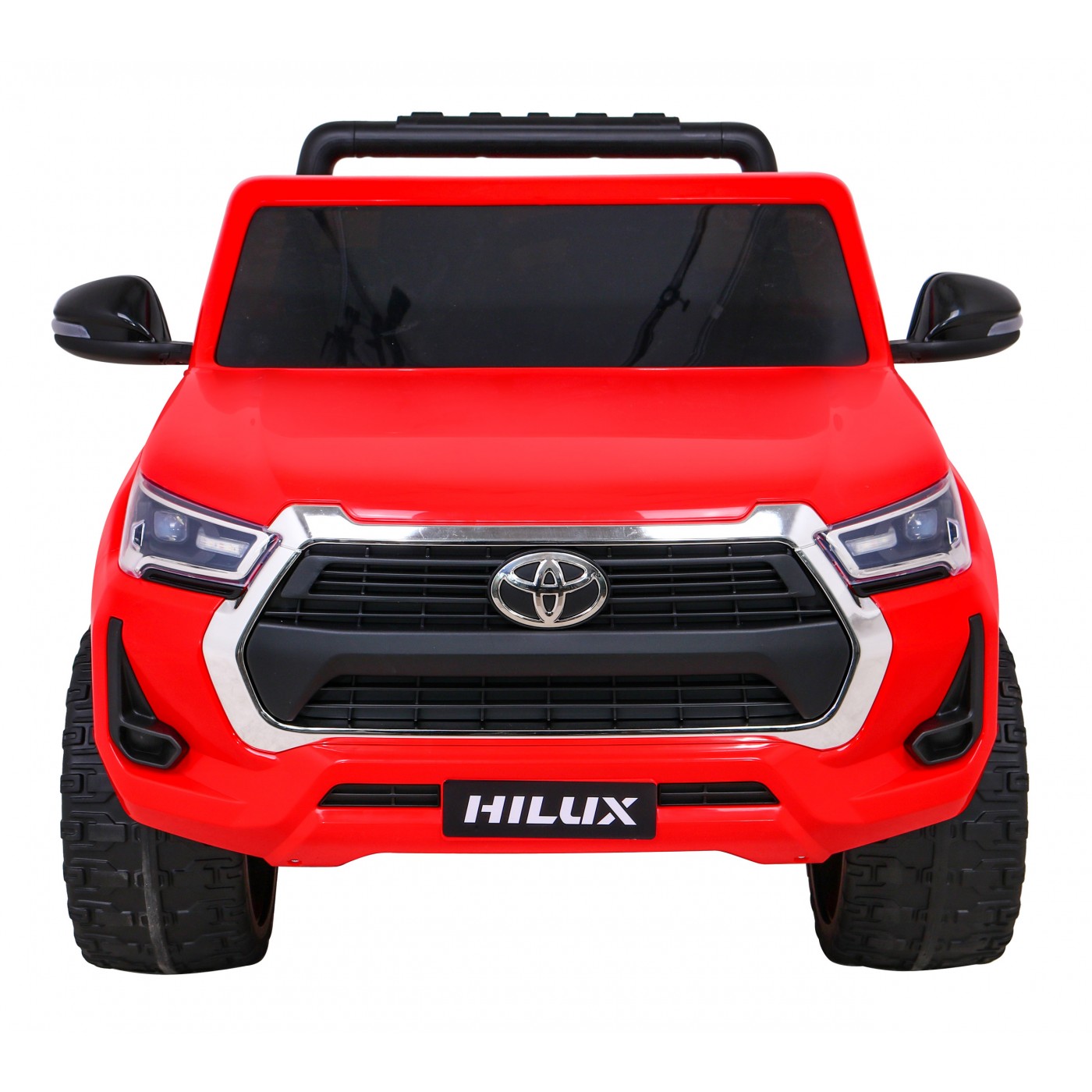 Toyota Hilux Dětská baterie Powečervená červená + 4x4 Drive + dálkové ovládání + 2 zavazadlové regály + MP3 rádio + LED