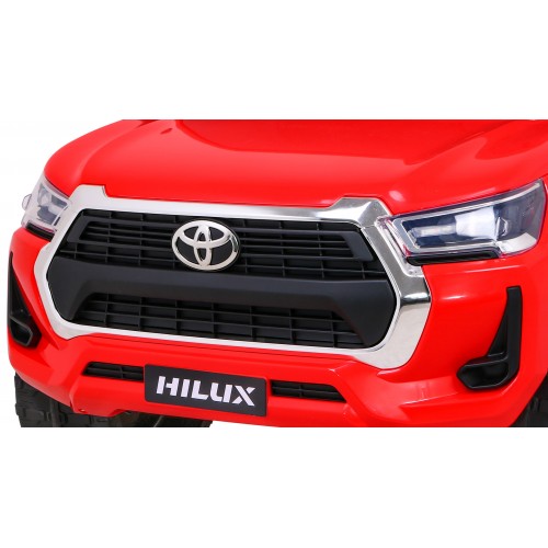 Toyota Hilux Dětská baterie Powečervená červená + 4x4 Drive + dálkové ovládání + 2 zavazadlové regály + MP3 rádio + LED
