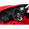 Toyota Hilux Dětská baterie Powečervená červená + 4x4 Drive + dálkové ovládání + 2 zavazadlové regály + MP3 rádio + LED