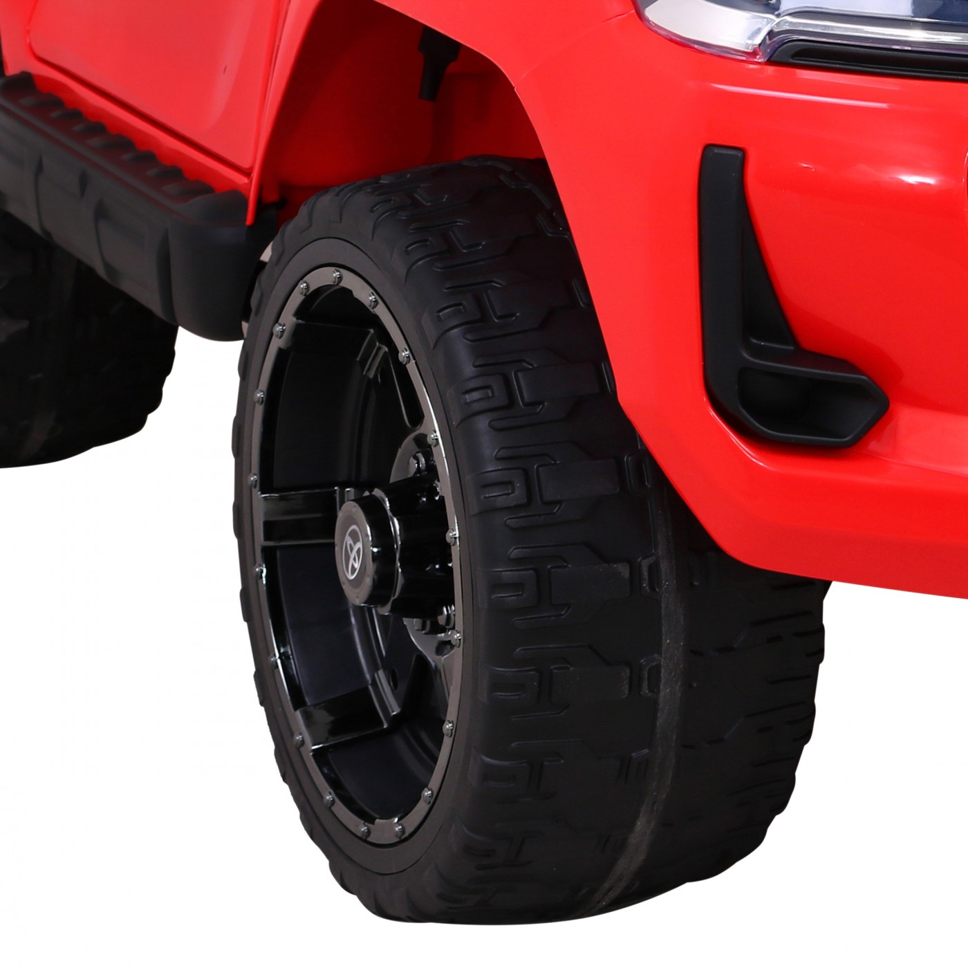 Toyota Hilux Dětská baterie Powečervená červená + 4x4 Drive + dálkové ovládání + 2 zavazadlové regály + MP3 rádio + LED