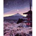 Malba podle čísel Večer v Japonsku 40x50 Plátno + Barvy + Štětce