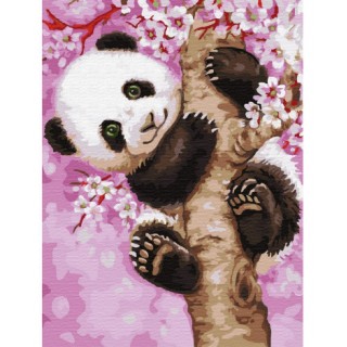 Malba podle čísel Hravá Panda 30x50 Plátno + Barvy + Pedzle