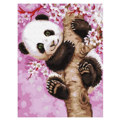 Malba podle čísel Hravá Panda 30x50 Plátno + Barvy + Pedzle